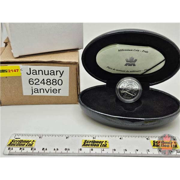 RCM Canada Millennium Sterling Silver Coin : Pride ~ January (COA) (w/Orig Box)