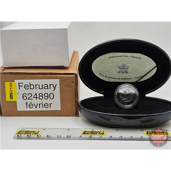 RCM Canada Millennium Sterling Silver Coin : Ingenuity ~ February (COA) (w/Orig Box)