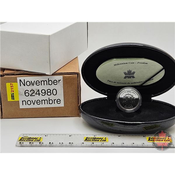 RCM Canada Millennium Sterling Silver Coin : Freedom ~ November (COA) (w/Orig Box)