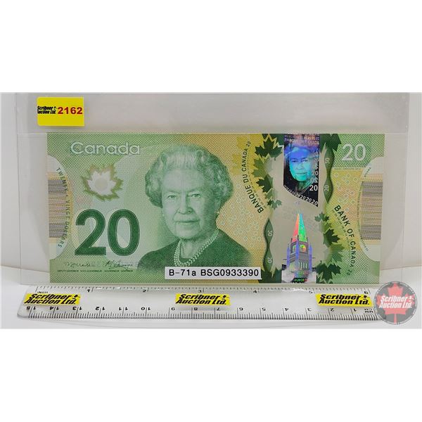 Canada $20 Bill 2015 "RADAR" : Macklem/Carney #BSG0933390