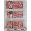 Image 5 : Canada $50 Bills 2012 (3) :  - Macklem/Carney #AMA8195947 - Macklem/Carney #AME8990832 - Macklem/Car