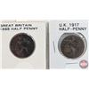 Image 2 : Great Britain Half Penny (6): 1898; 1917; 1921; 1927; 1929; 1929