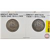 Image 2 : Great Britain One Shilling (4): 1929; 1929; 1939; 1943