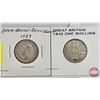 Image 3 : Great Britain One Shilling (4): 1929; 1929; 1939; 1943