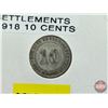 Image 2 : Straits Settlements Ten Cents : 1918 (Non-Magnetic)