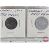 Image 4 : Germany Coins (6): 1942 Five Pfennig; 1939 Ten Pfennig; 1940 Ten Pfennig; 1941 Ten Pfennig; 1944 Ten