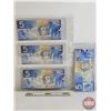 Image 6 : Canada $5 Bills 2002 (4) : Jenkins/Dodge #HNU4966365 ; HOL7608733 ; HOB2199041 ; HOA2332364