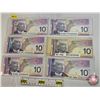 Image 1 : Canada $10 Bills 2005 (6) : - Jenkins/Carney #BFS9131725 - Jenkins/Dodge #BTN3831623 - Jenkins/Dodge