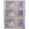 Image 5 : Canada $10 Bills 2005 (6) : - Jenkins/Carney #BFS9131725 - Jenkins/Dodge #BTN3831623 - Jenkins/Dodge