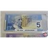 Image 2 : Canada Bills (3): - $5 Bill 2002 : Knight/Dodge #ANV8424020 - $10 Bill 2001 : Knight/Thiessen #FDT72