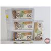 Image 1 : Canada $100 Bills 2004 (4):  - Jenkins/Dodge #EJF5702040 - Jenkins/Dodge #EJE7726711 - Jenkins/Dodge