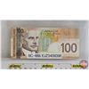 Image 4 : Canada $100 Bills 2004 (3):  - Jenkins/Carney #EJZ1134869 - Jenkins/Carney #EJZ1134870 - Jenkins/Car