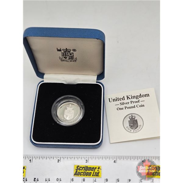 Royal Mint : United Kingdom : Silver Proof : One Pound Coin (92.5%)