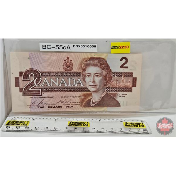 Canada $2 Bill 1986 *Replacement : Bonin/Thiessen #BRX3510008