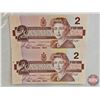 Image 2 : Canada $2 Bills 1986 (2 Uncut) : Bonin/Thiessen #EGU6508556-EGU6510556