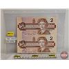 Image 1 : Canada $2 Bills 1986 *Replacement (2 Uncut) : Thiessen/Crow #BBX1520863-BBX1523363