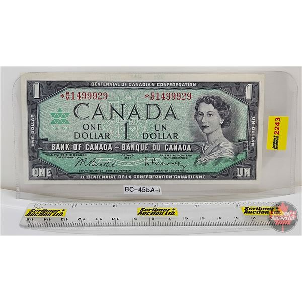 Canada $1 Bill 1967 *Replacement : Beattie/Rasminsky # *BM1499929
