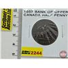 Image 1 : Bank of Upper Canada 1857 Half Penny