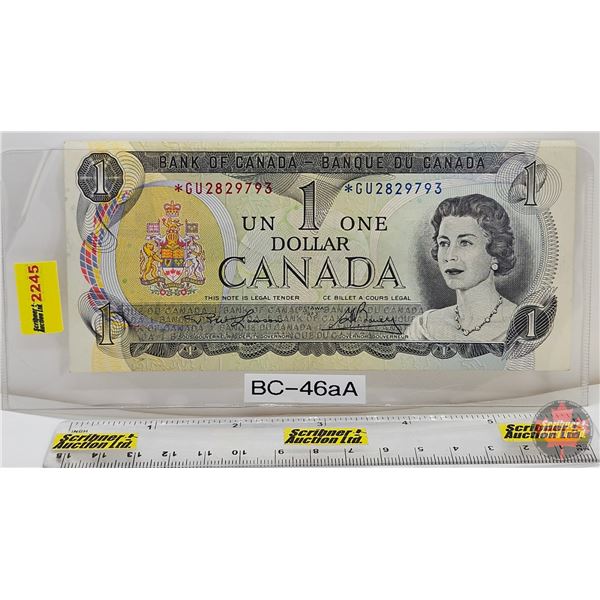 Canada $1 Bill 1973 *Replacement : Lawson/Bouey # *GU2829793