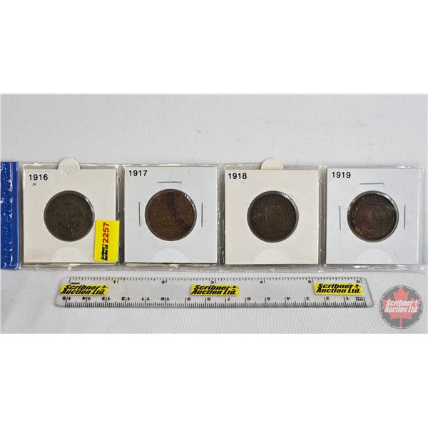 Canada Large Cent (4): 1916; 1917; 1918; 1919