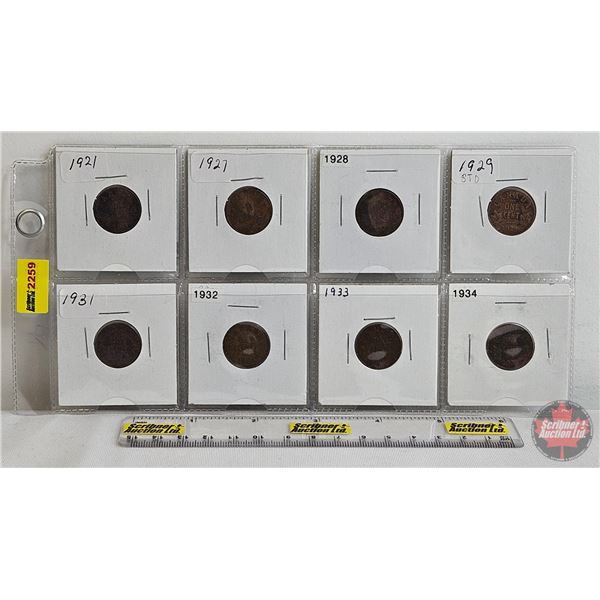 Canada One Cent (8): 1921; 1927; 1928; 1929; 1931; 1932; 1933; 1934