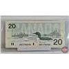Image 8 : Canada Bills (3): - $20 Bill 1991 : Knight/Thiessen #AWI1742926 - $50 Bill 1988 : Knight/Dodge #FMB7