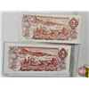 Image 5 : Canada $2 Bills 1974 (5): - Lawson/Bouey #BZ2902862 - Lawson/Bouey #RP5106490 - Lawson/Bouey #AGC195