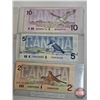 Image 6 : Canada Bills ~ Bird Series Collector Combo (6):  - $2 Bill 1986 : Thiessen/Crow #EBN8393333 - $5 Bil
