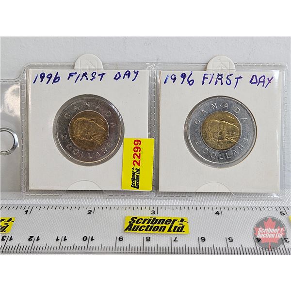 Canada $2 : Toonies (2) : 1996; 1996 (Consignor Tag: First Day)