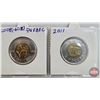 Image 3 : Canada $2 : Toonies (4) : 2005; 2006; 2008 Quebec City; 2011