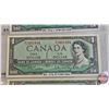 Image 3 : Canada $1 Bills 1954 (4):  - Beattie/Coyne #AM1501529 - Beattie/Rasminsky #RY2401894 - Bouey/Rasmins