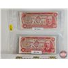 Image 1 : Canada $50 Bills 1975 "Musical Ride" (2): - Lawson/Bouey #EHB1976052 - Crow/Bouey ##EHG8093823
