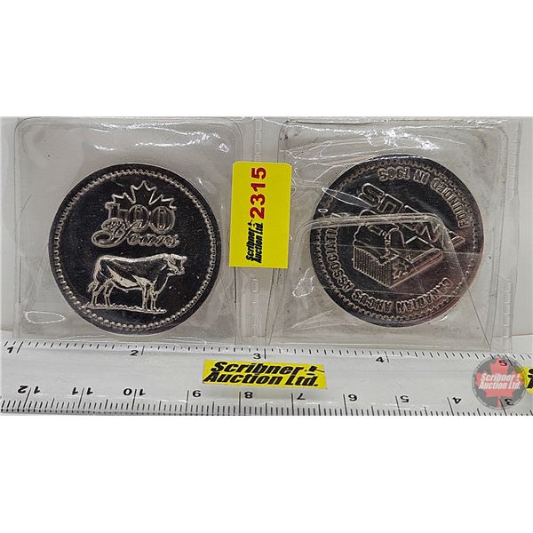Canadian Angus Association 100 Years Tokens (2)