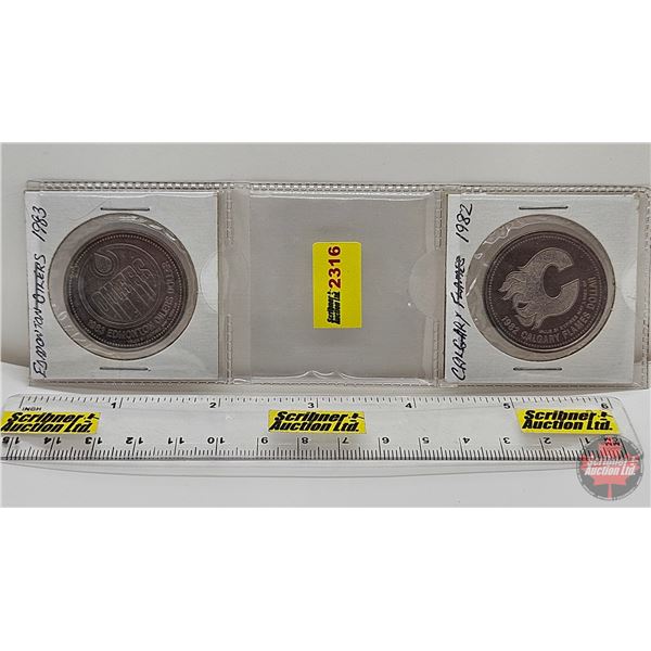 Canada Hockey Commemorative Dollars (2): Edmonton Oilers Wayne Gretzky 1983 ; Calgary Flames Lanny M