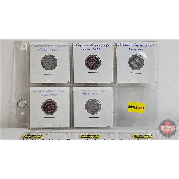 Toronto Subway Tokens (5) : 1958