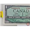 Image 2 : Canada $1 Bill 1954 *Replacement "Miscut" : Beattie/Rasminsky # *IO0602179