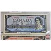 Image 3 : Canada Bills 1954 (3) : - $2 Bill : Beattie/Rasminsky #UU2667080 - $5 Bill : Bouey/Rasminsky #UX4489