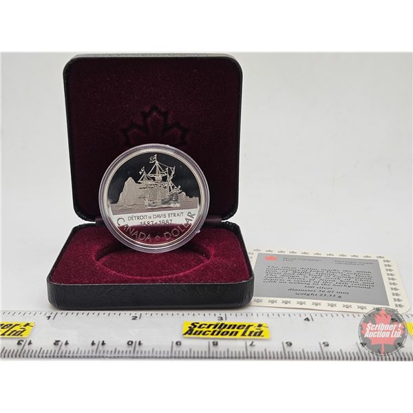 RCM Canada 1987 Silver Dollar : Detroit de Davis Strait (Black Case)
