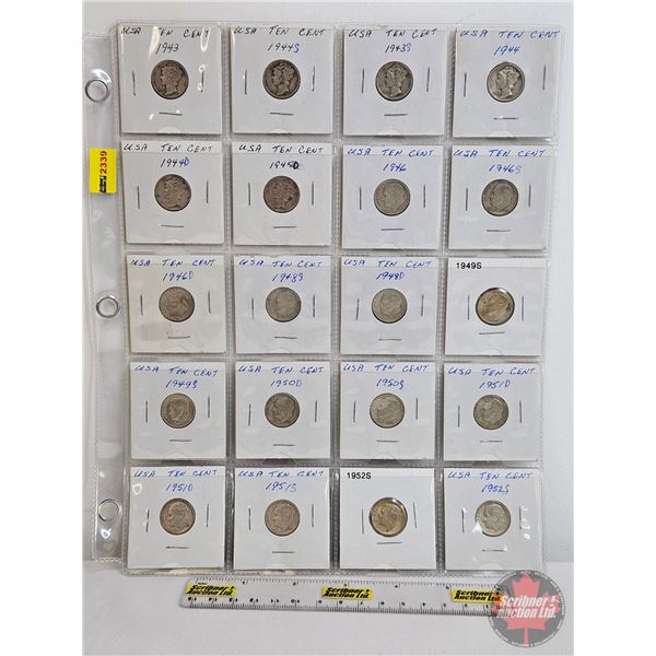USA Ten Cent (20): 1943; 1944S; 1943S; 1944; 1944D; 1945D; 1946; 1946S; 1946D; 1948S; 1948D; 1949S; 