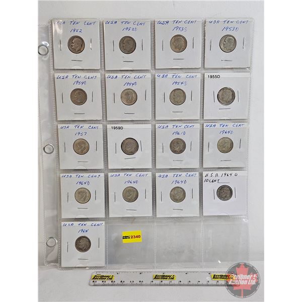 USA Ten Cent (17): 1952; 1952D; 1953S; 1953D; 1954D; 1954D; 1954S; 1955D; 1957; 1959D; 1961D; 1964D;