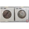 Image 4 : USA Fifty Cent (8) : 1961D; 1964; 1964; 1964; 1964; 1964; 1964; 1966