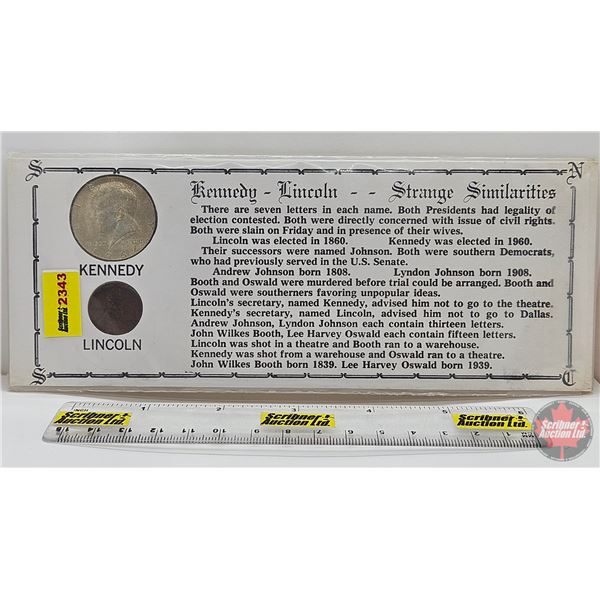 USA : Kennedy ~ Lincoln : Strange Similarities (One Cent / Half Dollar)