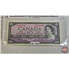 Image 4 : Canada $1 Bills 1954 (3):  - $1 Bill : Lawson/Bouey #YF3553594 - $2 Bill : Beattie/Rasminsky #Xu8062
