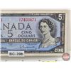 Image 3 : Canada $5 Bill 1954 : Beattie/Rasminsky #IX7403471