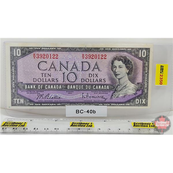 Canada $10 Bill 1954 : Beattie/Rasminsky #RV3920122