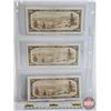 Image 5 : Canada $100 Bills 1954 (3 Signature Varieties) : - Lawson/Bouey #BJ9459830 - Beattie/Rasminsky #BJ44