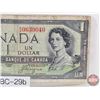 Image 2 : Canada $1 Bill 1954DF "Devil's Face" : Beattie/Coyne #RA0639040