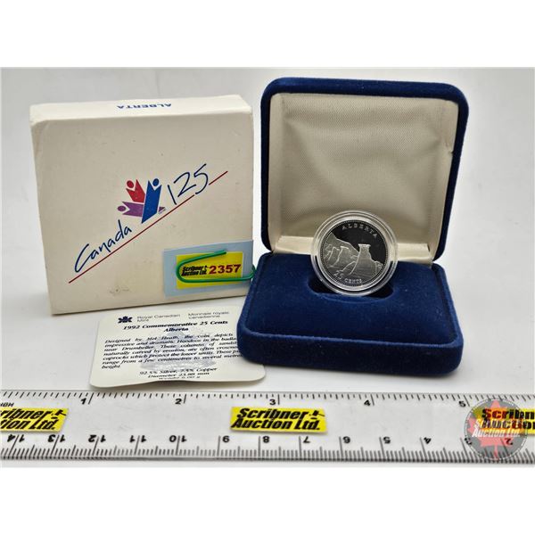 RCM Canada 125 : 1992 Commemorative 25 Cent (Blue Velvet Case)