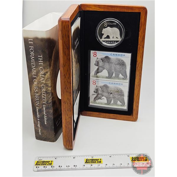 RCM Canada 2004 $8 Limited-Edition Stamp & Fine Silver Coin Set : The Great Grizzly (S/N#04484of 258