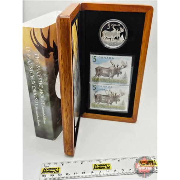 RCM Canada 2004 $5 Limited-Edition Stamp & Fine Silver Coin Set : The Majestic Moose (S/N#14329 of 2